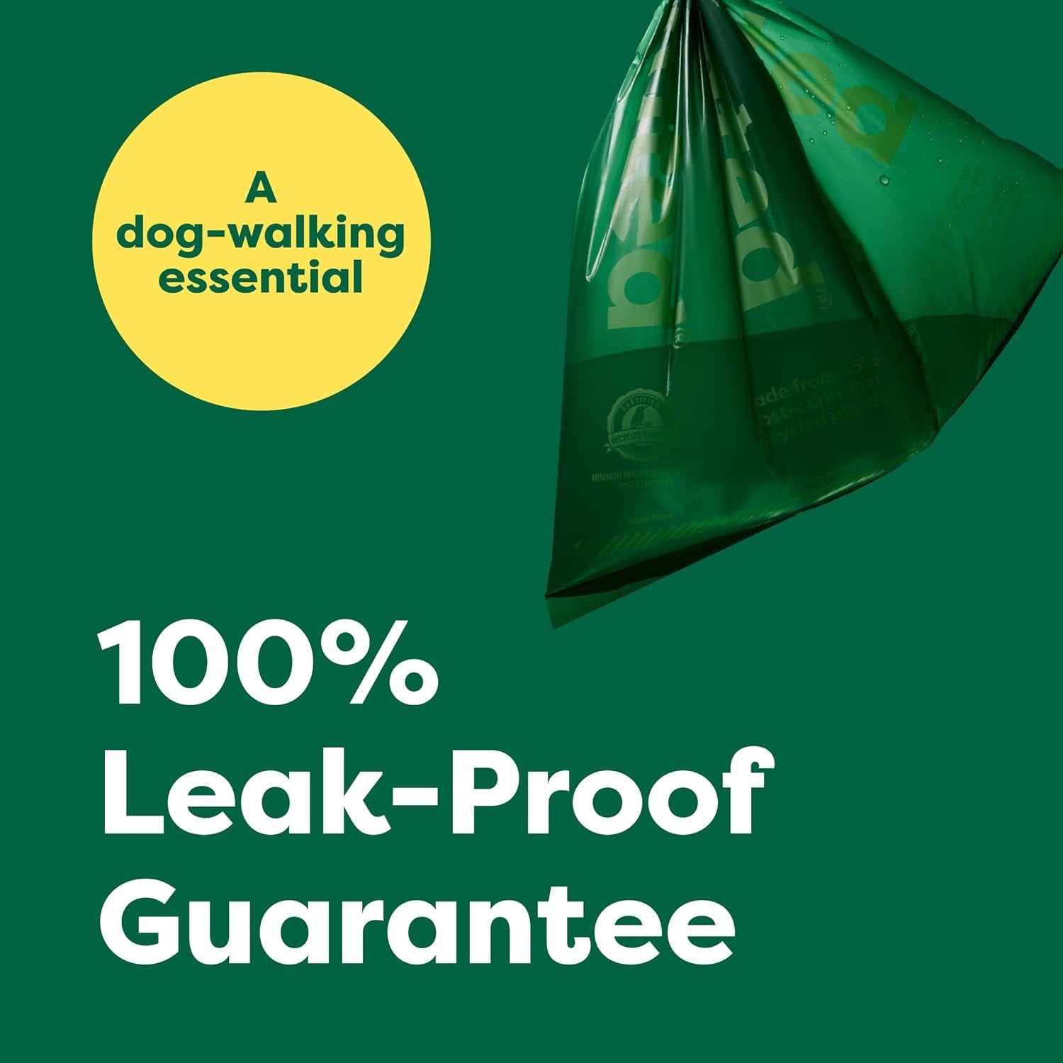 Dog Poo Bag Holder with Dog Poo Bags Rolls, Durable and Guaranteed Leakproof, Lavender Scented, 1 Dispenser and 900 Bags